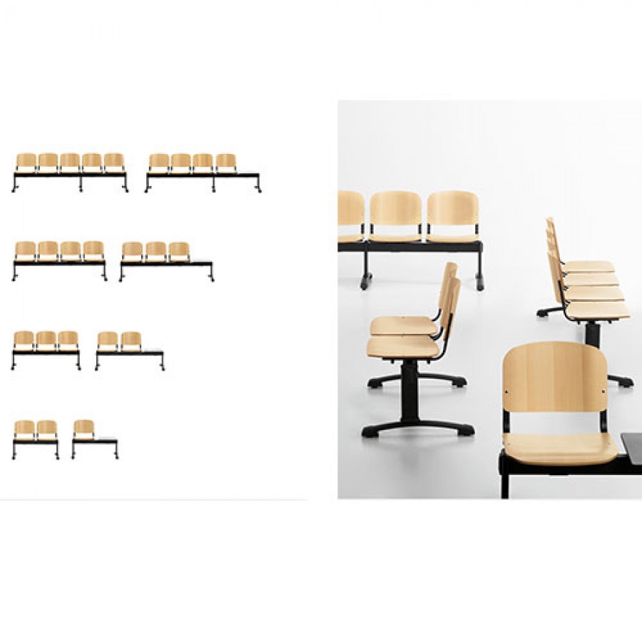 Scaune sala de asteptare Linea Fabbrica, Leo Wood Bench